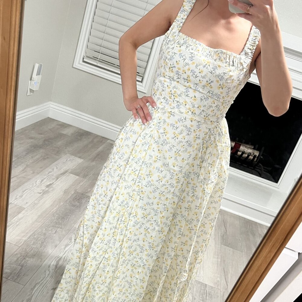 Boutique 1861 Cottage Yellow Floral Midi Dress| Mother's Day | Bridgerton - Picture 10 of 12